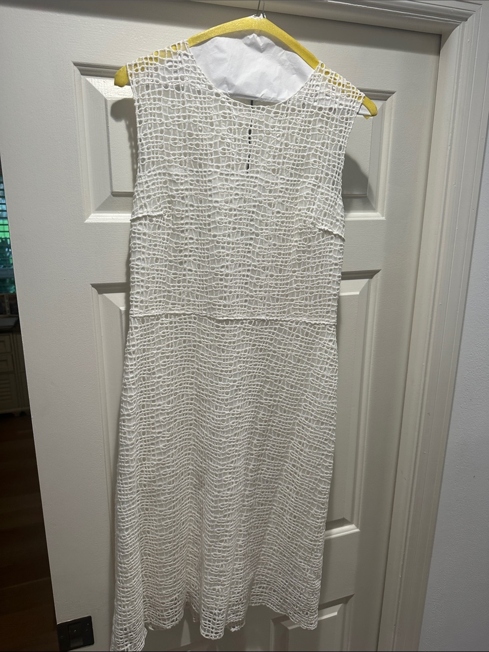 Elite Tahiti White Sleeveless Lace Midi Dress - Elegant Women's Dress (6)
